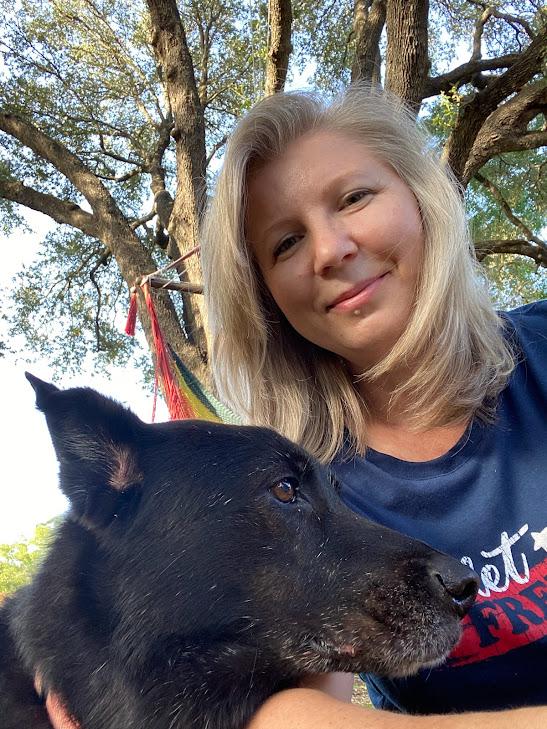 Joanna with my loyal German Shepherd Lady